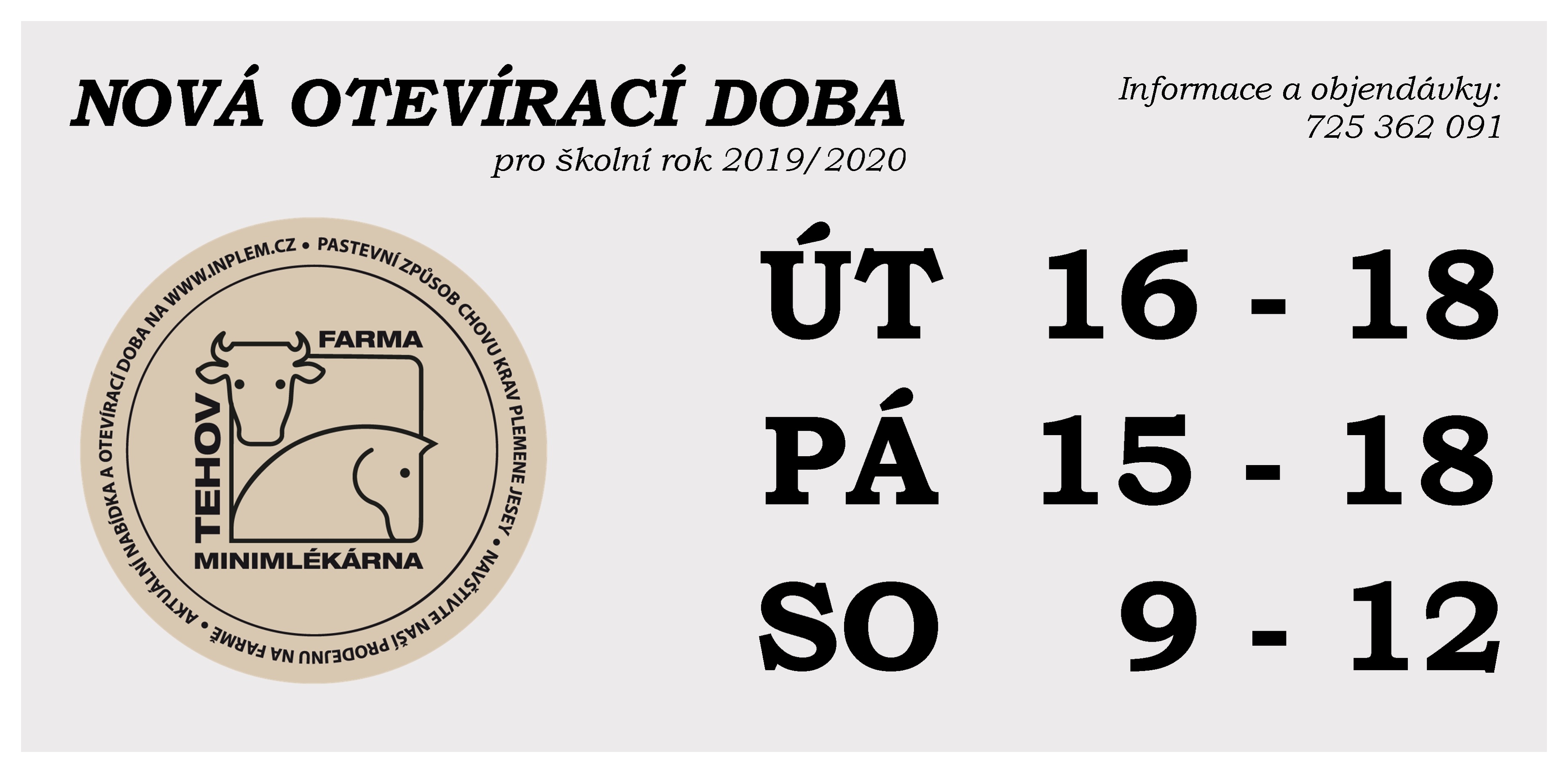 nová otevírací doba prosinec 2019